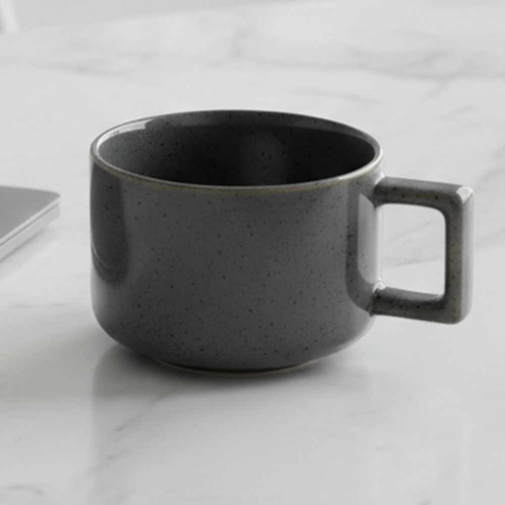 Minimalist Matte Stoneware Coffee Mug Modern Grey Ceramic Cup Nordic Style Office & Home Mug