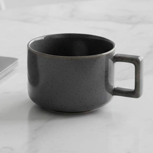 Minimalist Matte Stoneware Coffee Mug Modern Grey Ceramic Cup Nordic Style Office & Home Mug