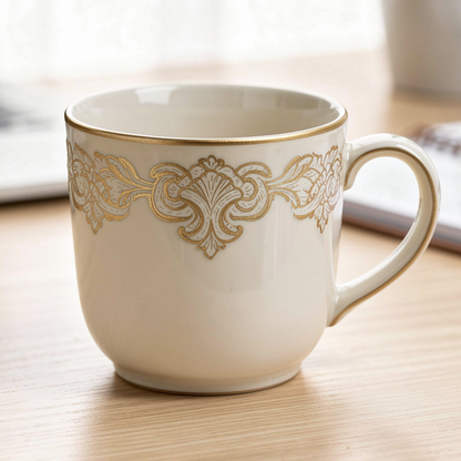 Luxury Gold Embossed Ceramic Mug | Elevate Every Sip