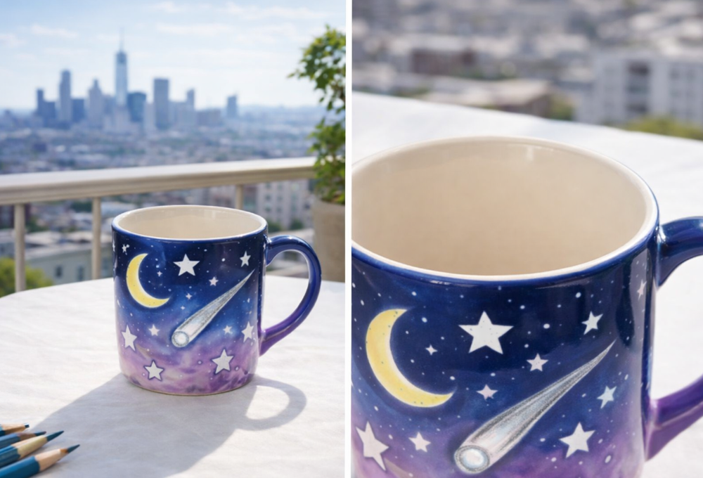 Galaxy Moon Coffee Mug 🌙 Starry Night Ceramic Mug ☕ Dreamy Gift Cup 🎁 Perfect for Coffee & Tea Lovers