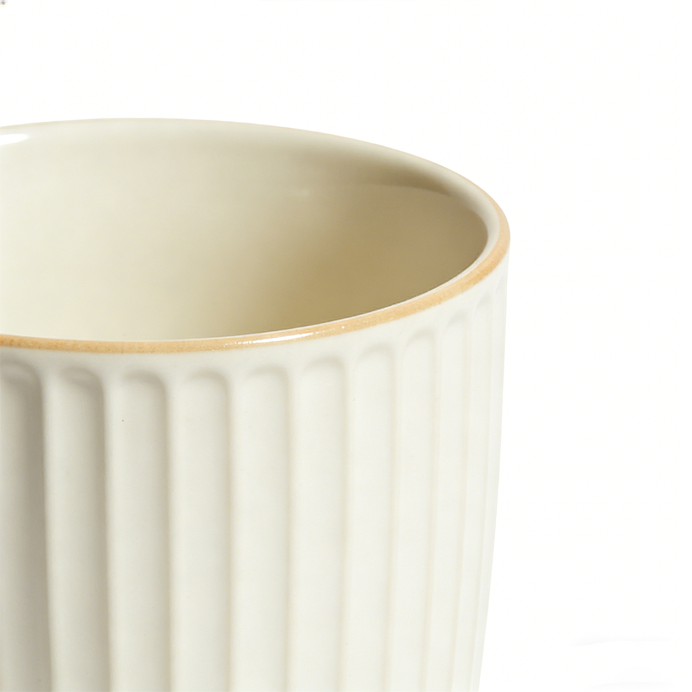 Minimalist Ceramic Coffee Mug | Modern Ribbed Mug | Elegant Gift & Everyday Cup