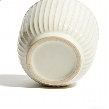 Minimalist Ceramic Coffee Mug | Modern Ribbed Mug | Elegant Gift & Everyday Cup