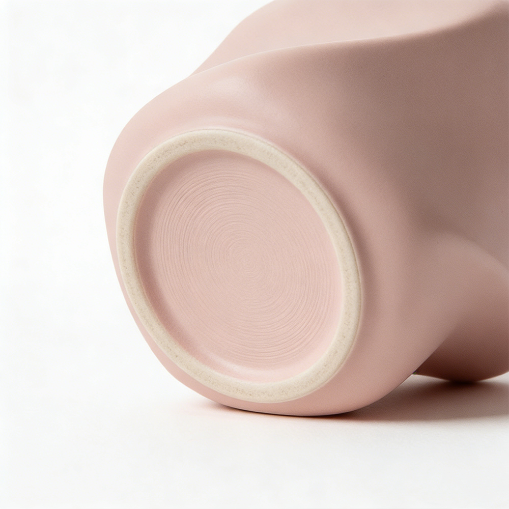 Nordic Minimalist Ceramic Coffee Mug Blush Sculpted Cup Modern Aesthetic Gift for Her & Him