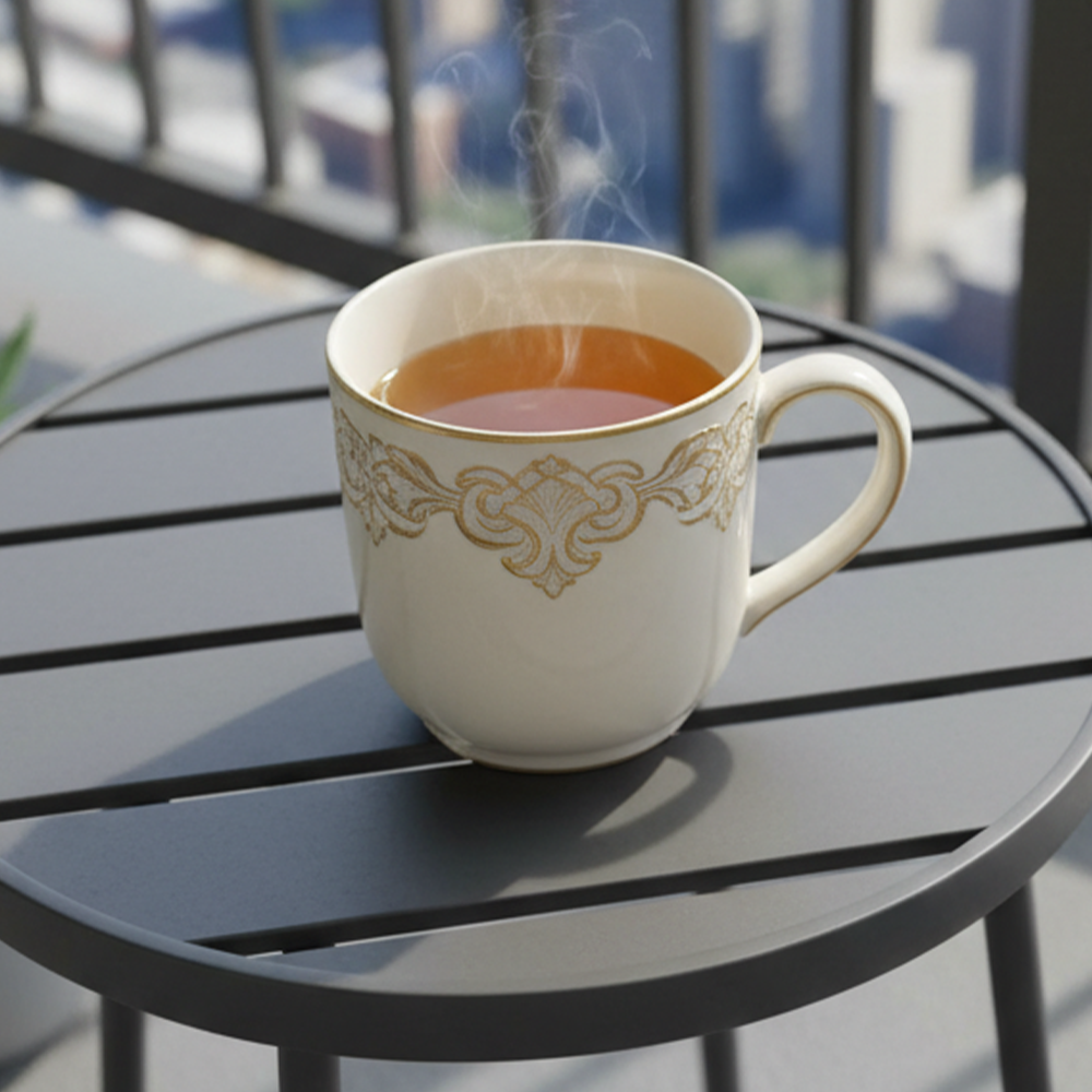 Luxury Gold Embossed Ceramic Mug | Elevate Every Sip