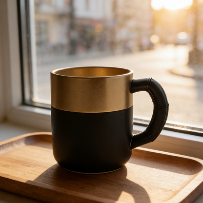 🖤 Black & Gold Luxury Coffee Mug ☕ Premium Ceramic Mug 🎁 Perfect Gift for Him & Her