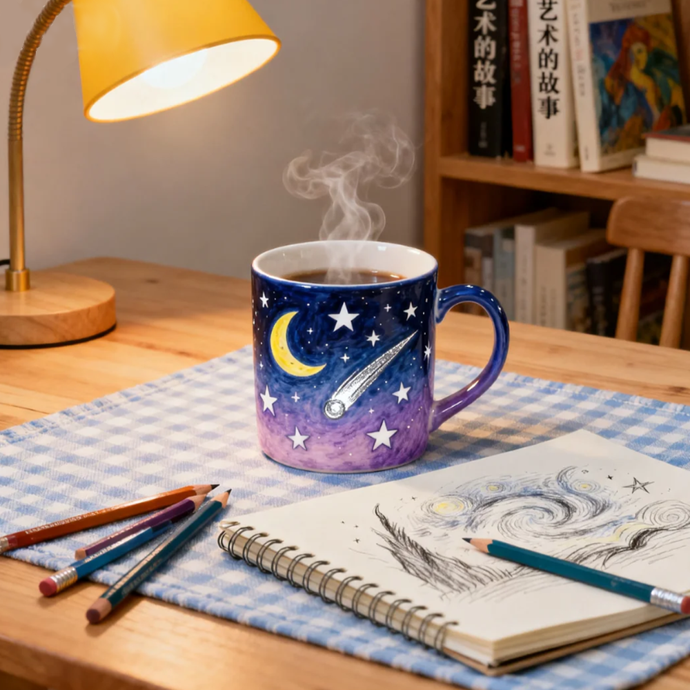 Galaxy Moon Coffee Mug 🌙 Starry Night Ceramic Mug ☕ Dreamy Gift Cup 🎁 Perfect for Coffee & Tea Lovers