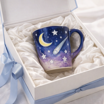 Galaxy Moon Coffee Mug 🌙 Starry Night Ceramic Mug ☕ Dreamy Gift Cup 🎁 Perfect for Coffee & Tea Lovers