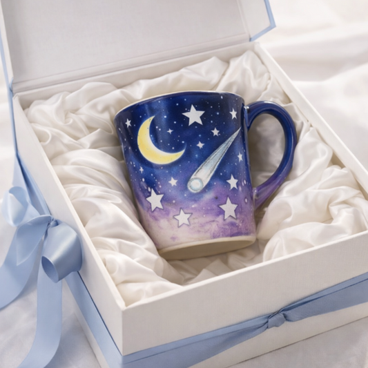 Galaxy Moon Coffee Mug 🌙 Starry Night Ceramic Mug ☕ Dreamy Gift Cup 🎁 Perfect for Coffee & Tea Lovers