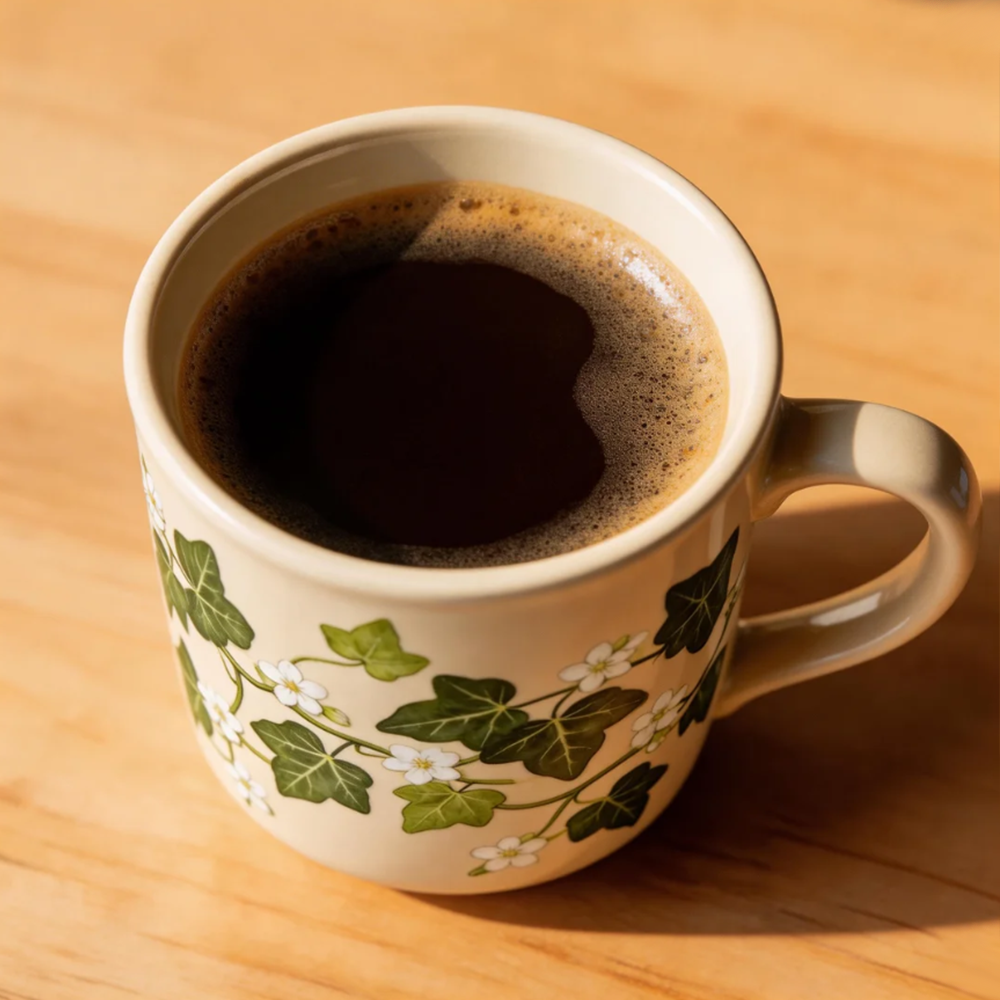 Green Ivy Ceramic Coffee Mug Farmhouse Style Cup Elegant Gift Mug for Everyday Use