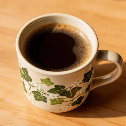 Green Ivy Ceramic Coffee Mug Farmhouse Style Cup Elegant Gift Mug for Everyday Use