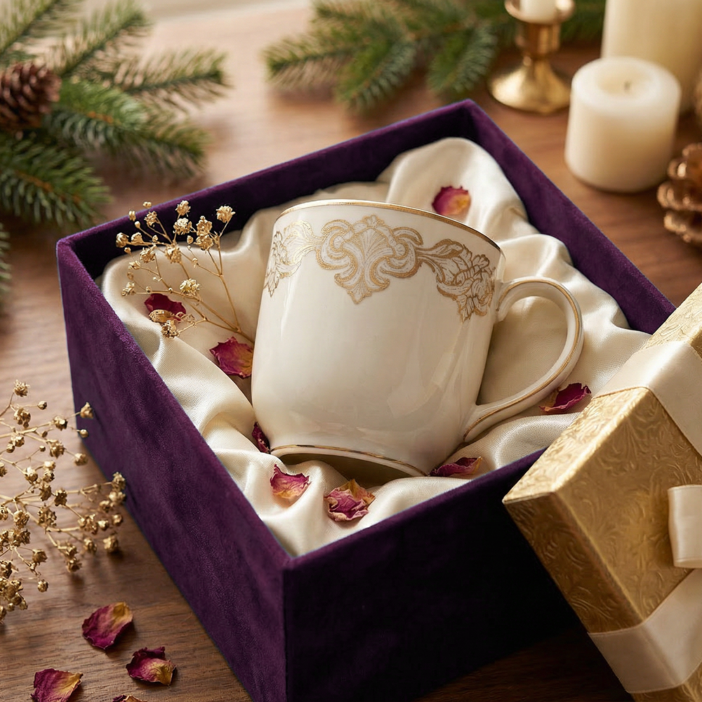 Luxury Gold Embossed Ceramic Mug | Elevate Every Sip