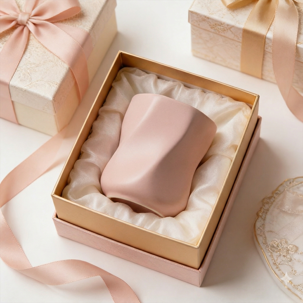 Nordic Minimalist Ceramic Coffee Mug Blush Sculpted Cup Modern Aesthetic Gift for Her & Him