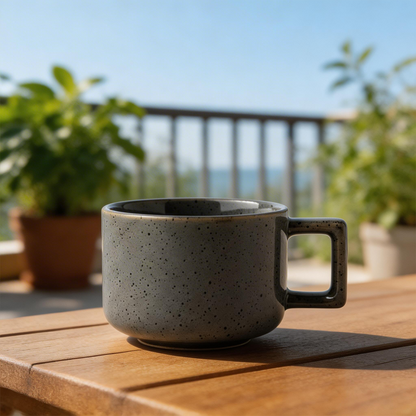 Minimalist Matte Stoneware Coffee Mug Modern Grey Ceramic Cup Nordic Style Office & Home Mug