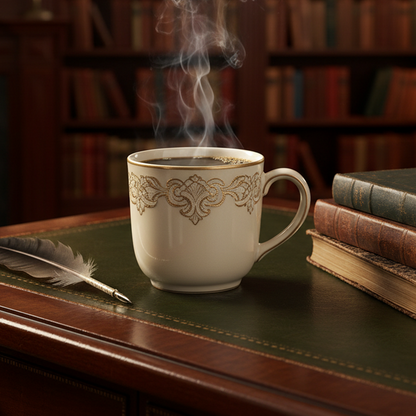 Luxury Gold Embossed Ceramic Mug | Elevate Every Sip