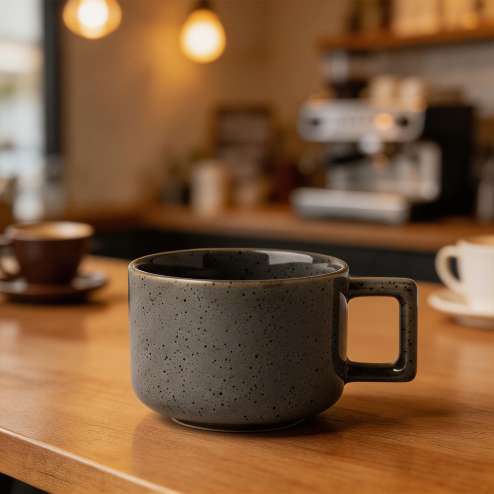 Minimalist Matte Stoneware Coffee Mug Modern Grey Ceramic Cup Nordic Style Office & Home Mug